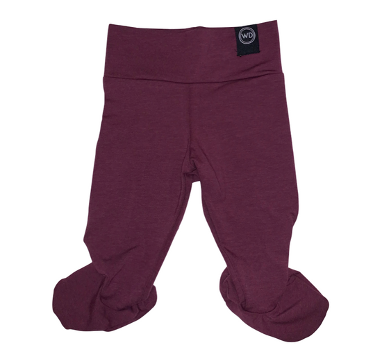 Factory Second - Infant Bamboo Footies - Raisin To Smile NB