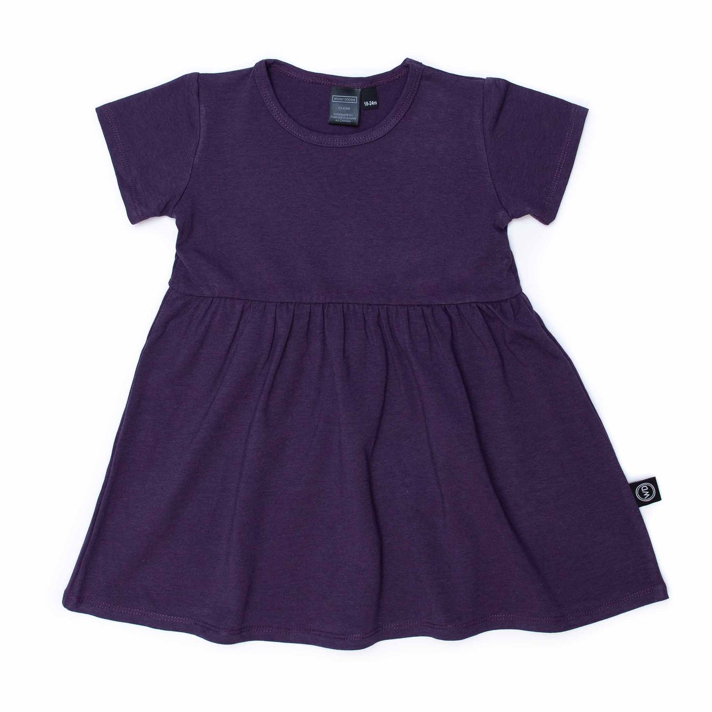 Purple Little Kids Short-Sleeve Dress